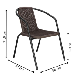 Záhradné ratanové kreslo SPRINGOS BISTRO GF1019 hnedé