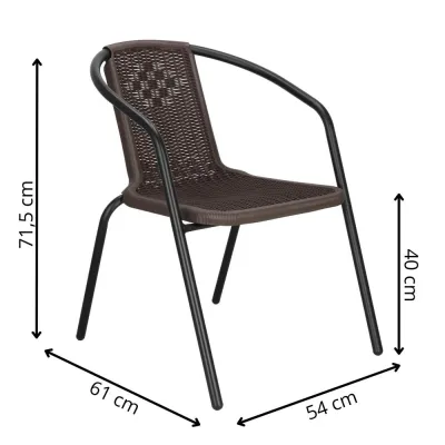 Záhradné ratanové kreslo SPRINGOS BISTRO GF1019 hnedé