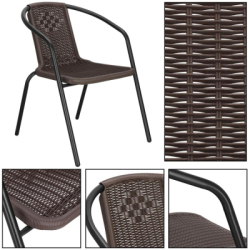 Záhradné ratanové kreslo SPRINGOS BISTRO GF1019 hnedé