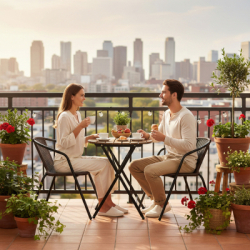 Záhradné ratanové kreslo SPRINGOS BISTRO GF1019 hnedé