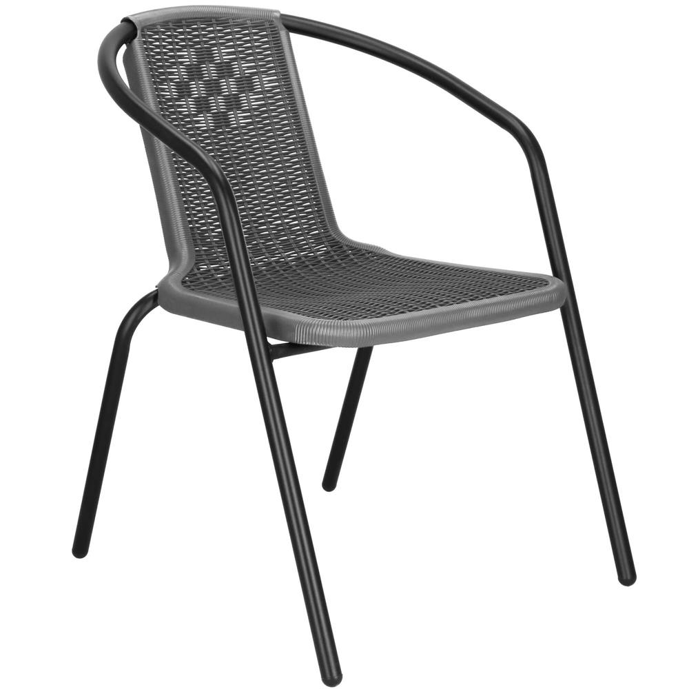 Záhradné ratanové kreslo SPRINGOS BISTRO GF1022 sivé