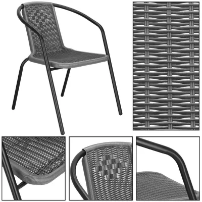 Záhradné ratanové kreslo SPRINGOS BISTRO GF1022 sivé