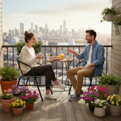 Záhradné ratanové kreslo SPRINGOS BISTRO GF1022 sivé