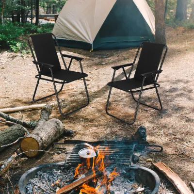 Záhradné kreslo SPRINGOS MALAGA čierne
