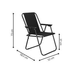 Záhradné kreslo SPRINGOS MALAGA čierne