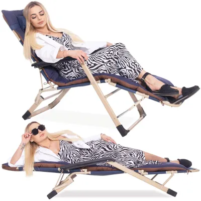 Záhradné polohovacie kreslo SPRINGOS VICTO modré