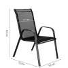 Set 2x Záhradné kreslo SPRINGOS MONZA GF0102 čierne