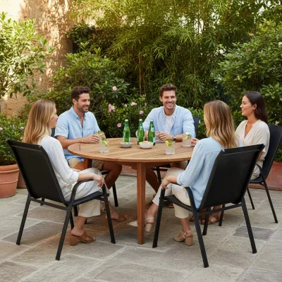 Set 2x Záhradné kreslo SPRINGOS MONZA GF0102 čierne