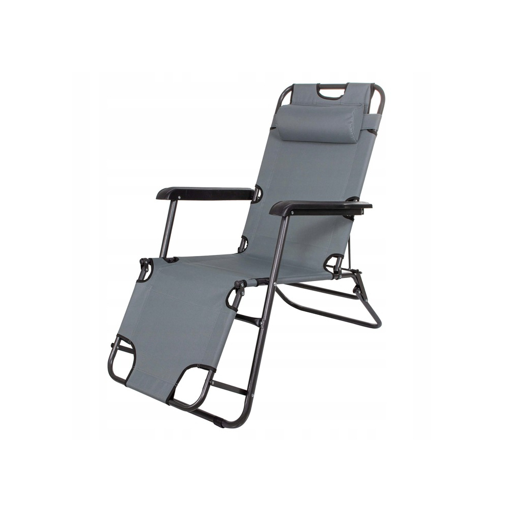 Záhradné polohovacie kreslo SPRINGOS RELAX tmavo šedé