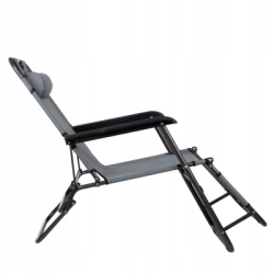 Záhradné polohovacie kreslo SPRINGOS RELAX tmavo šedé