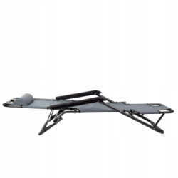 Záhradné polohovacie kreslo SPRINGOS RELAX tmavo šedé