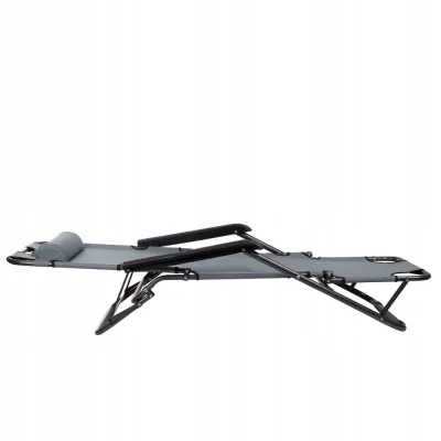 Záhradné polohovacie kreslo SPRINGOS RELAX tmavo šedé