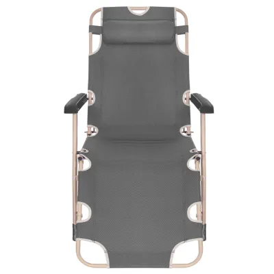 Záhradné polohovacie kreslo SPRINGOS VICTO šedé