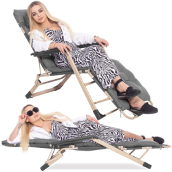 Záhradné polohovacie kreslo SPRINGOS VICTO šedé