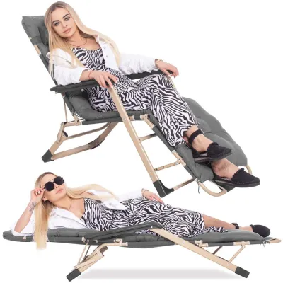 Záhradné polohovacie kreslo SPRINGOS VICTO šedé