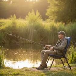 Kempingové kreslo SPRINGOS VESPA petrolejové