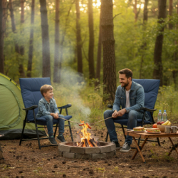 Kempingové kreslo SPRINGOS VESPA petrolejové