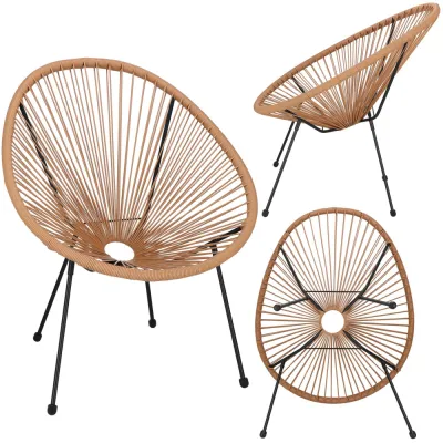 Ratanové záhradné kreslo SPRINGOS LOA GF0084 hnedé