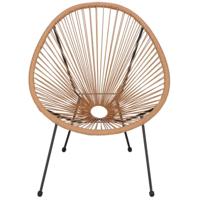 Ratanové záhradné kreslo SPRINGOS LOA GF0084 hnedé