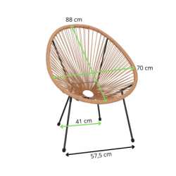 Ratanové záhradné kreslo SPRINGOS LOA GF0084 hnedé
