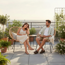 Ratanové záhradné kreslo SPRINGOS LOA GF0084 hnedé