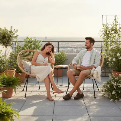 Ratanové záhradné kreslo SPRINGOS LOA GF0084 hnedé