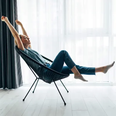 Ratanové záhradné kreslo SPRINGOS LOA GF0085 čierne