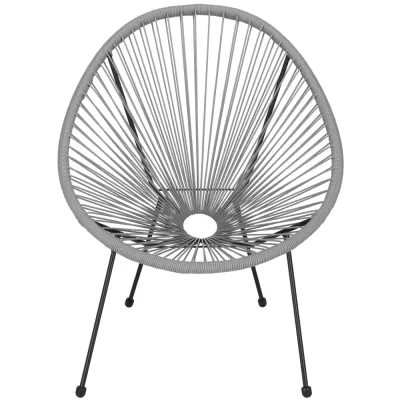 Ratanové záhradné kreslo SPRINGOS LOA GF0086 sivé