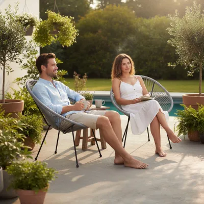 Ratanové záhradné kreslo SPRINGOS LOA GF0086 sivé