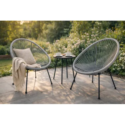 Ratanové záhradné kreslo SPRINGOS LOA GF0086 sivé