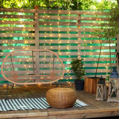 Ratanová záhradná pohovka SPRINGOS LOA GF0087 hnedá