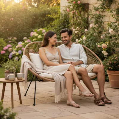 Ratanová záhradná pohovka SPRINGOS LOA GF0087 hnedá