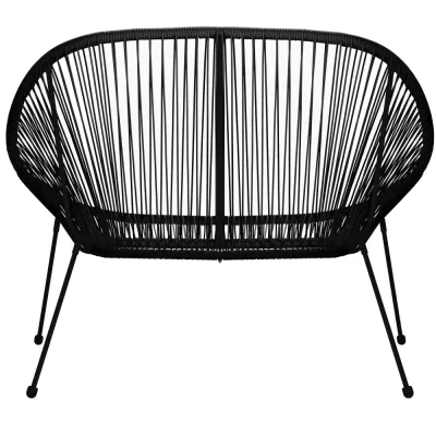 Ratanová záhradná pohovka SPRINGOS LOA GF0088 čierna