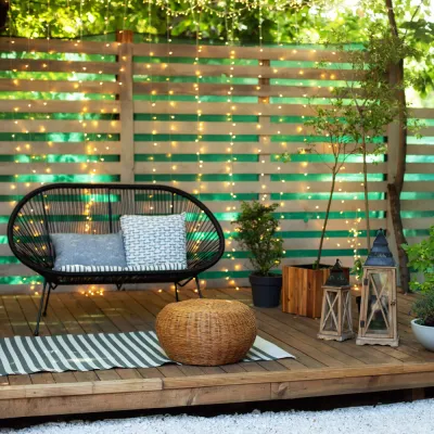 Ratanová záhradná pohovka SPRINGOS LOA GF0088 čierna