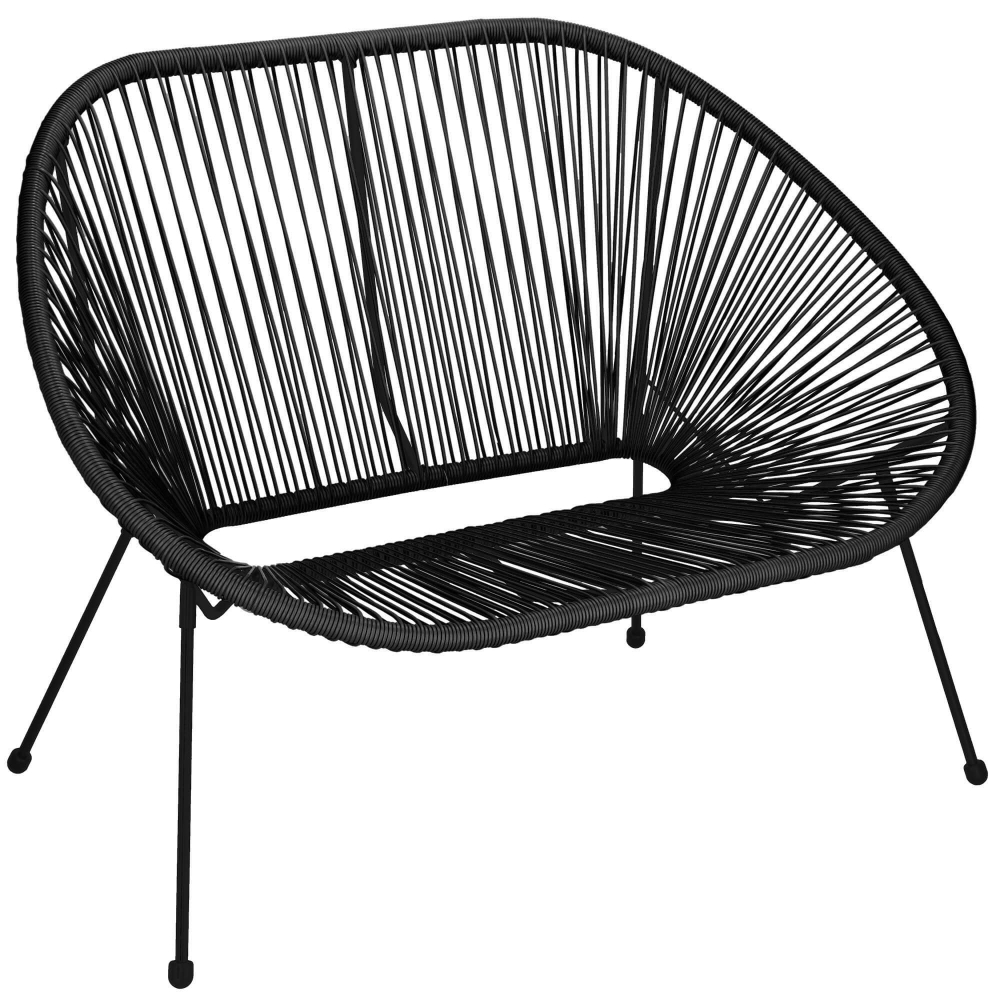 Ratanová záhradná pohovka SPRINGOS LOA GF0088 čierna