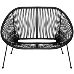 Ratanová záhradná pohovka SPRINGOS LOA GF0088 čierna