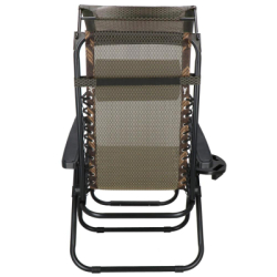 Záhradné polohovacie kreslo so strieškou SPRINGOS ZERO GRAVITY čierno-hnedé