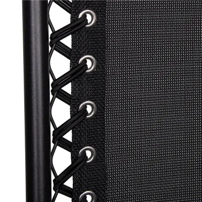 Záhradné polohovacie kreslo so strieškou SPRINGOS ZERO GRAVITY čierne