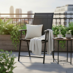Záhradné kreslo SPRINGOS VERONA čierne