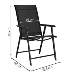 Záhradné kreslo SPRINGOS VERONA čierne