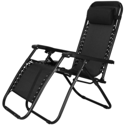 Záhradné polohovacie kreslo SPRINGOS ZERO GRAVITY čierne