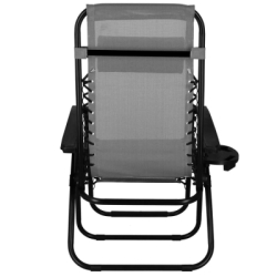 Záhradné polohovacie kreslo SPRINGOS ZERO GRAVITY svetlo šedé
