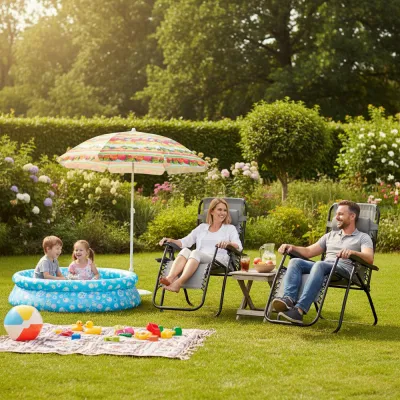 Záhradné polohovacie kreslo SPRINGOS ZERO GRAVITY svetlo šedé