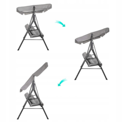 Záhradná hojdačka SPRINGOS GRACE 3-miestna, šedá