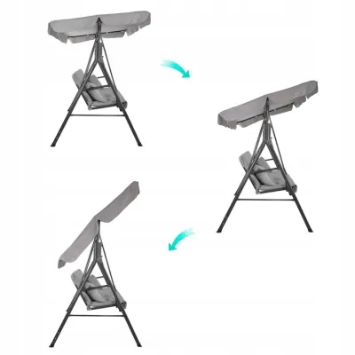 Záhradná hojdačka SPRINGOS GRACE 3-miestna, šedá