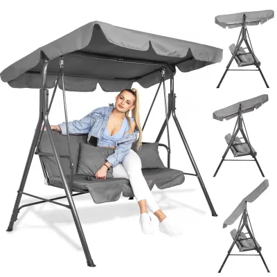 Záhradná hojdačka SPRINGOS GRACE 3-miestna, šedá