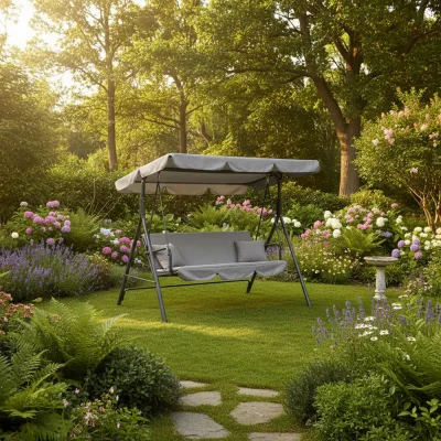 Záhradná hojdačka SPRINGOS GRACE 3-miestna, šedá