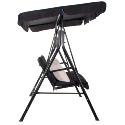 Záhradná hojdačka 3-miestna, čierna SPRINGOS LUNA