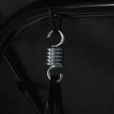 Záhradná hojdačka 3-miestna, čierna SPRINGOS LUNA