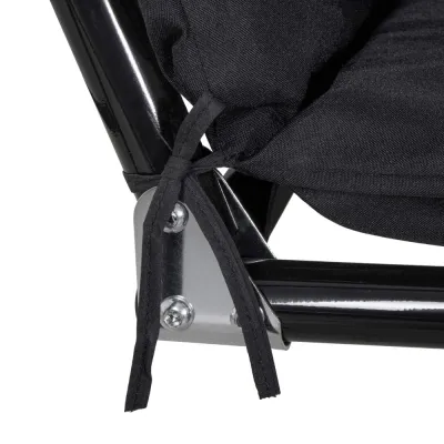 Záhradná hojdačka 3-miestna, čierna SPRINGOS LUNA